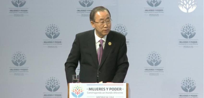 Ban Ki-moon destaca rol de Bachelet en empoderamiento e igualdad de la mujer