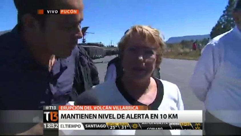 Bachelet y su reacción tras erupción: "Mi primera sensación fue decir 'voy allá'".