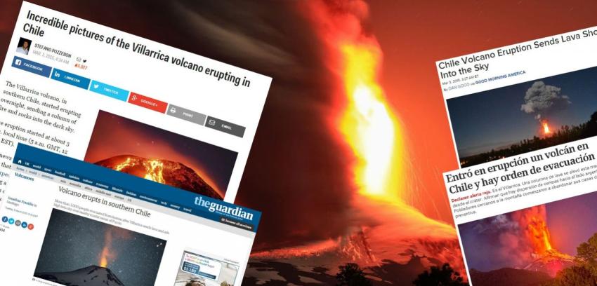 Erupción del Villarrica: Así fue informada por los medios internacionales