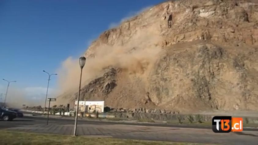 [VIDEO] Captan momento de derrumbe en el morro de Arica