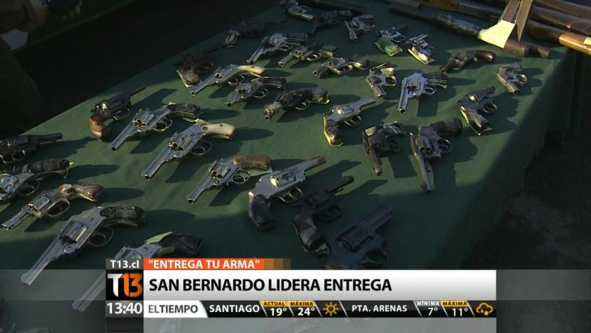 San Bernardo lidera entrega voluntaria de armas y Gobierno extiende campaña