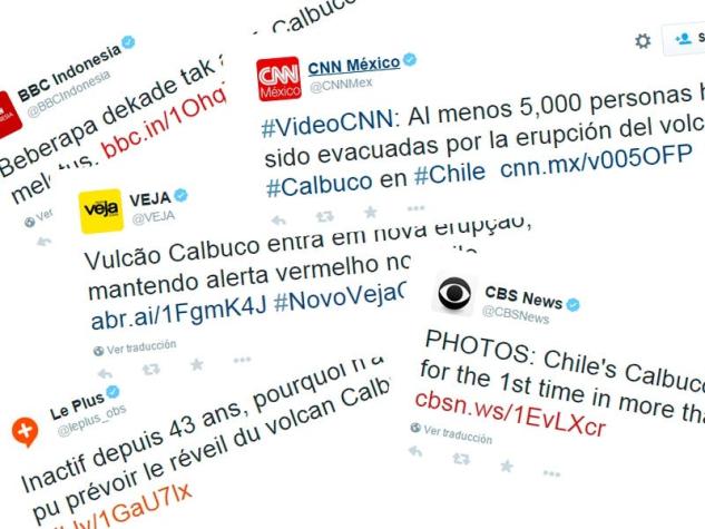 Así lo tuitearon: medios de todo el Mundo informaron sobre erupción del volcán Calbuco