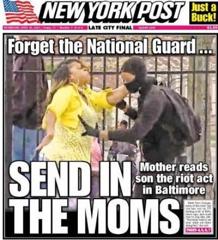 New York Post homenajea a la "Madre del Año de Baltimore" en su portada