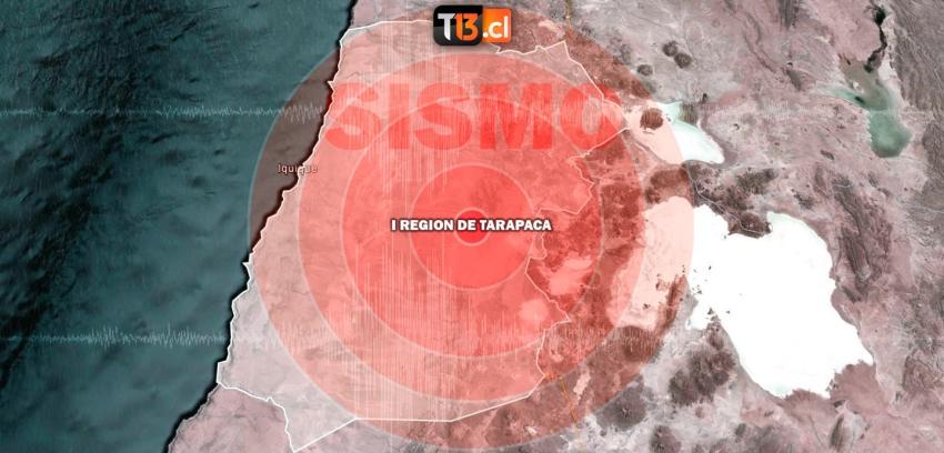 Sismo se registra en la región de Tarapacá