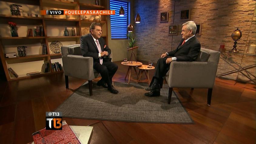 Sebastián Piñera: "Le propongo a la Presidenta que dejemos esta lógica de la retroexcavadora"