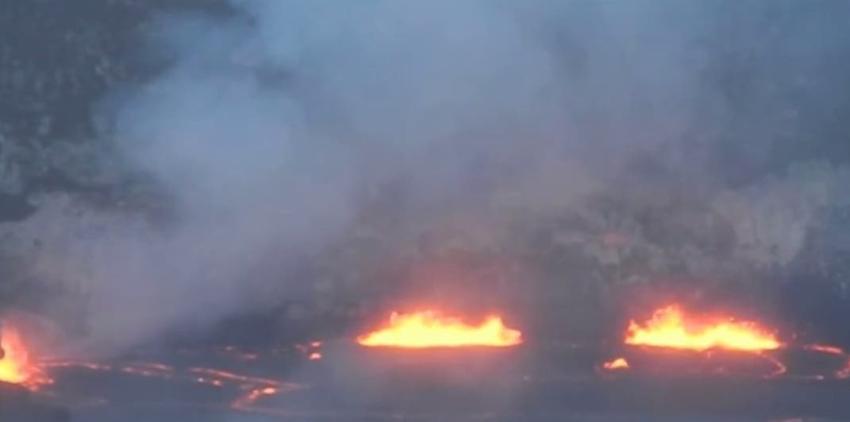[VIDEO] Volcán Kilauea sufre colapso de cráter y arroja lava derretida