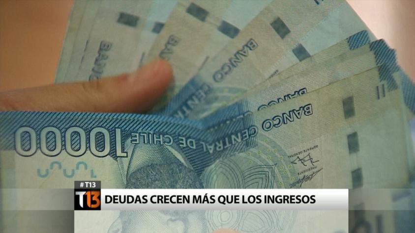 Deudas aumentan más que los ingresos en las familias chilenas
