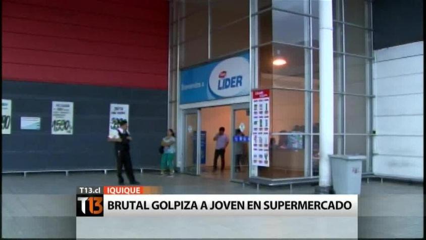 Guardias dan brutal golpiza a joven en supermercado de Iquique