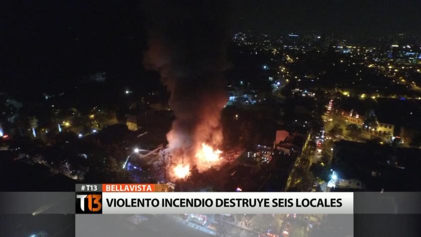 [VIDEO] El violento incendio que destruyó seis locales en Bellavista desde el aire