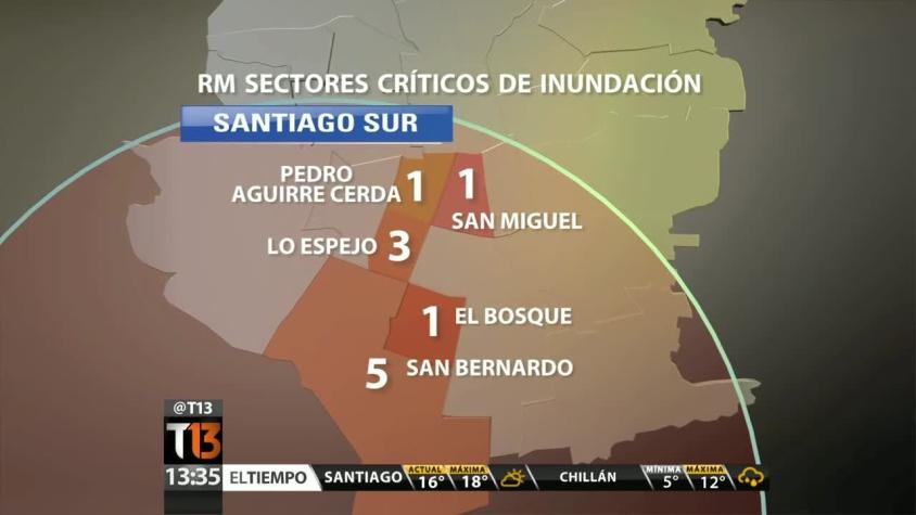 Sistema frontal: Puntos críticos de inundación en Santiago preocupan a las autoridades