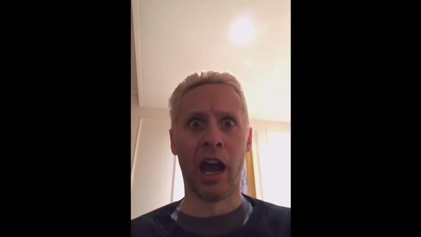 [VIDEO] Así reaccionó Jared Leto al verse como el "Guasón" en nuevo trailer