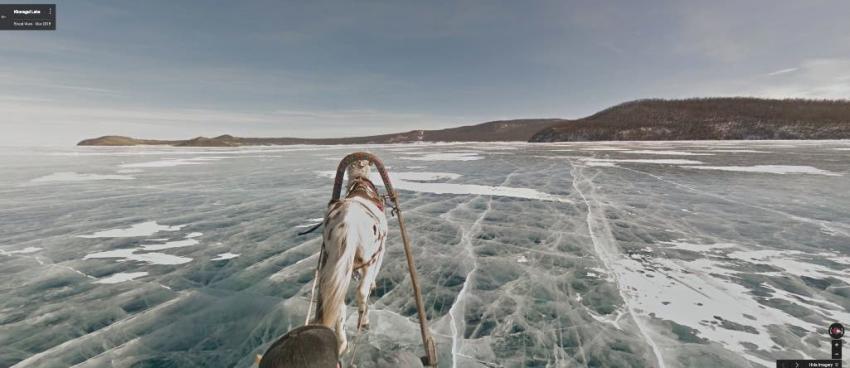 Google Street View fotografía Mongolia a caballo