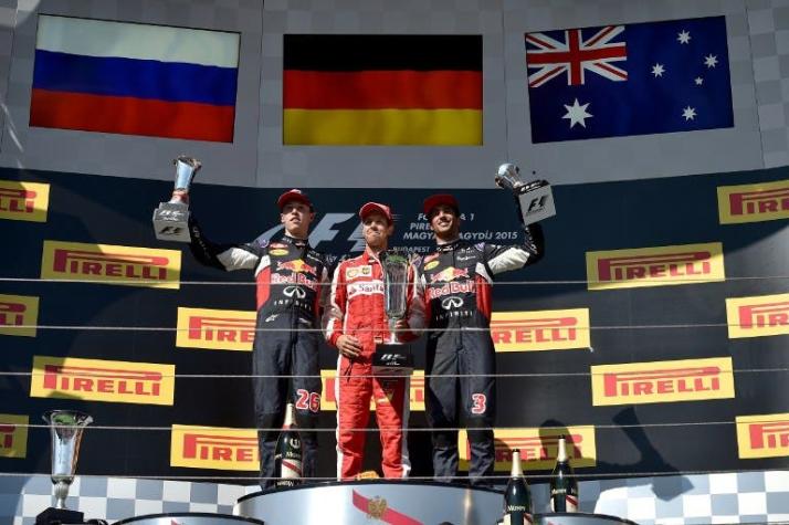 Vettel gana el GP de Hungría, Kvyat y Ricciardo completan el podio