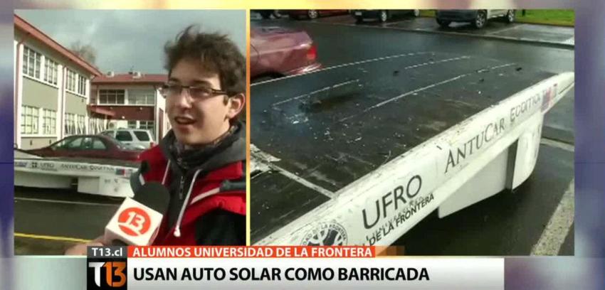 [VIDEO] Usan proyecto de auto solar como barricada en Universidad de La Frontera