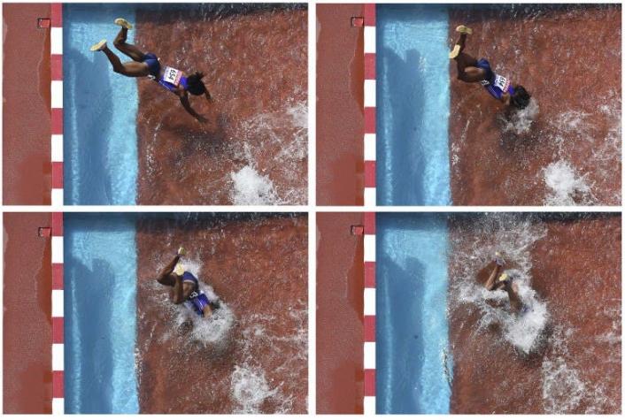 Atleta panameña sufre espectacular caída en el agua en Mundial de Beijing