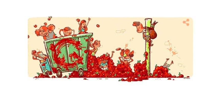 La tomatina llega a Google con un particular doodle