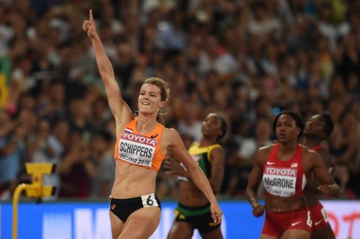 Holandesa Schippers sorprende a jamaicanas en gran final de 200 metros