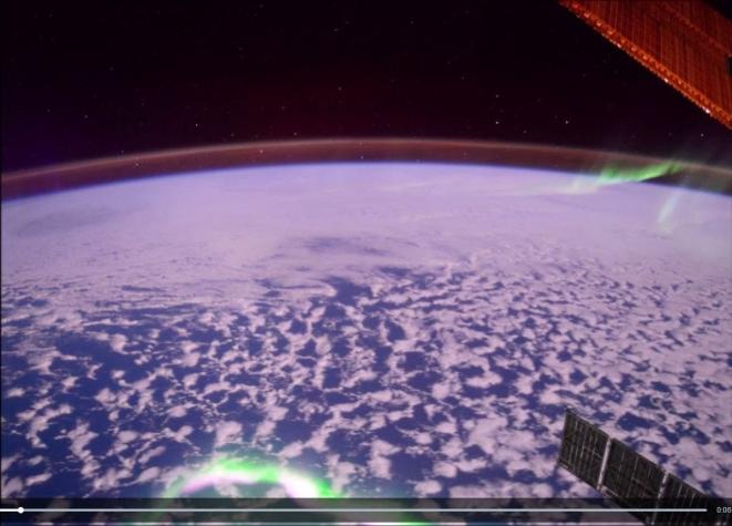 Astronauta difunde espectacular video de aurora boreal