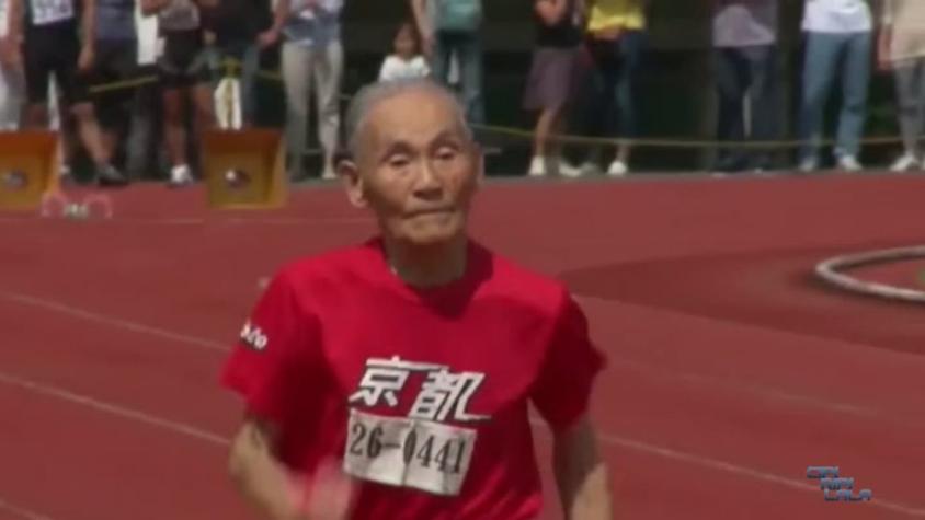 [VIDEO] Japonés de 105 años rompe récord como el velocista competitivo más viejo del mundo