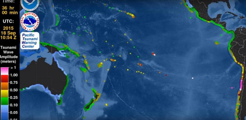 [VIDEO] A un mes del terremoto en el norte: Animación muestra cómo avanzó el tsunami en el Pacífico