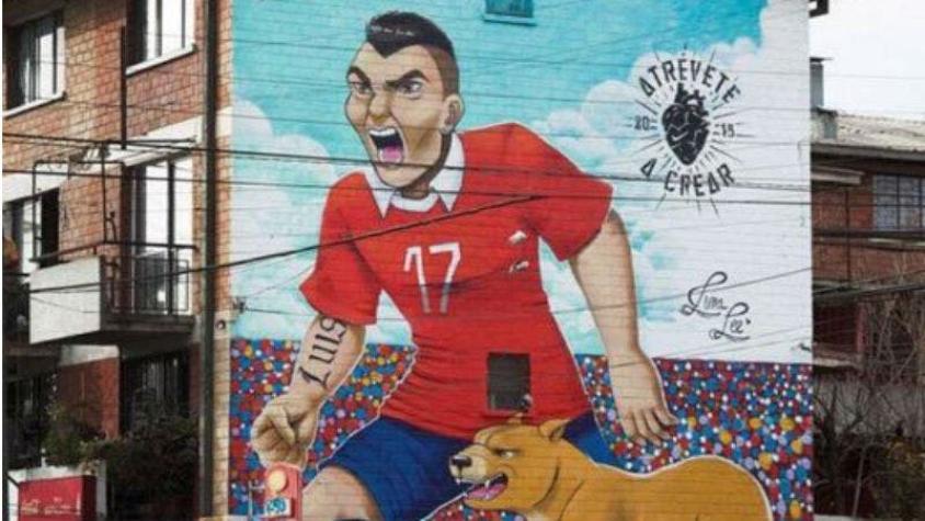 [FOTO] No hay respeto con Medel: Mural del "Pitbull" es manchado por desconocidos