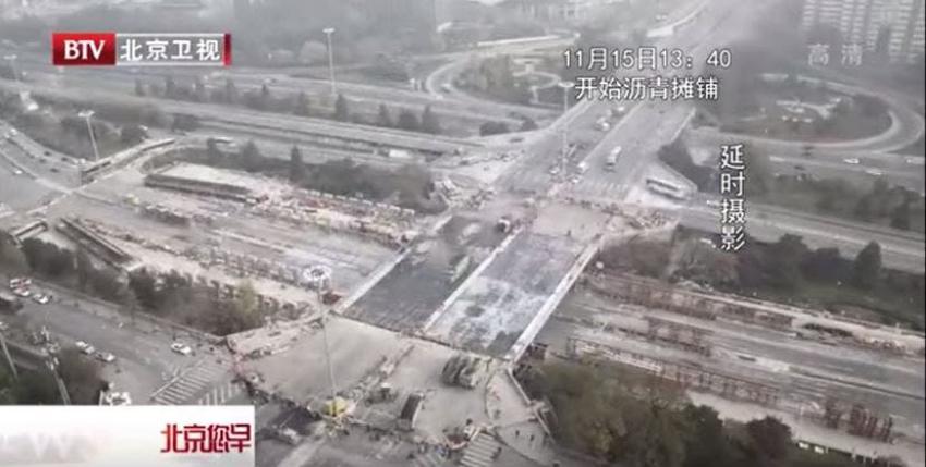 Timelapse muestra la demolición y reconstrucción de un puente chino en tiempo récord