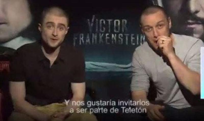 [VIDEO] Daniel Radcliffe y James McAvoy se comprometen con la Teletón