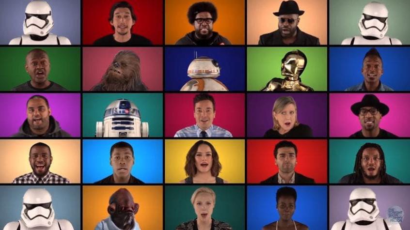 [VIDEO] Jimmy Fallon y elenco de Star Wars cantan a capella espectacular versión del tema principal