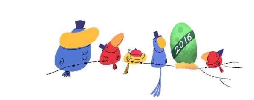 Google da la bienvenida al 2016 con interactivo doodle