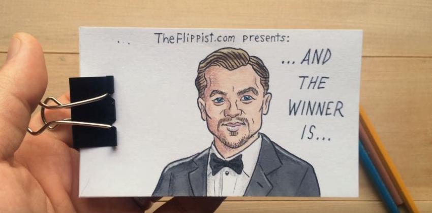 [VIDEO] El divertido desenlace del Oscar de Leonardo DiCaprio, según un 'flip book'