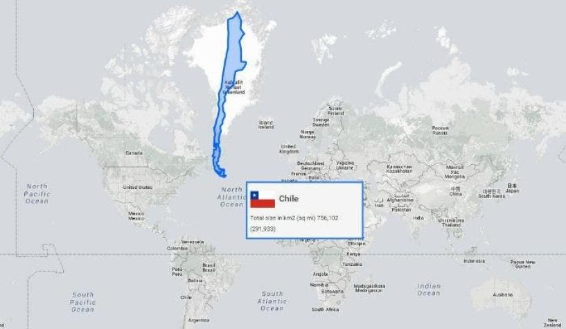 ¿Cuán largo es Chile? Mapa pone en perspectiva su increíble extensión
