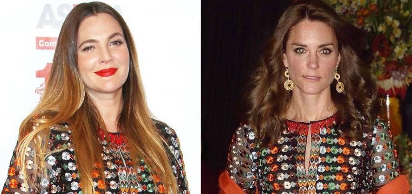 Drew Barrymore y Kate Middleton usan el mismo vestido, el mismo día