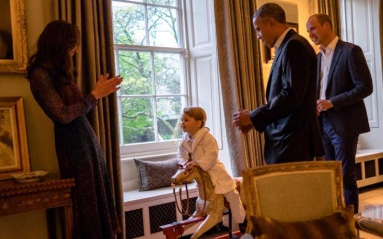 [FOTOS] El tierno recibimiento del príncipe George a Barack Obama