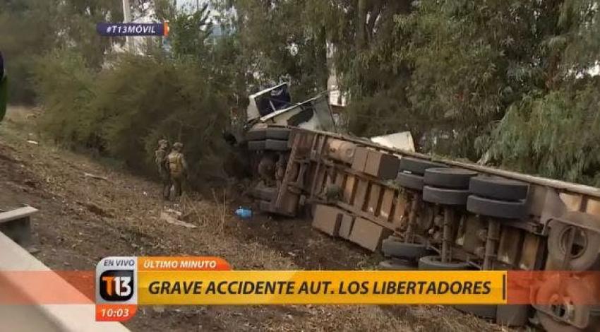 Muere chofer en accidente de tránsito en autopista Los Libertadores
