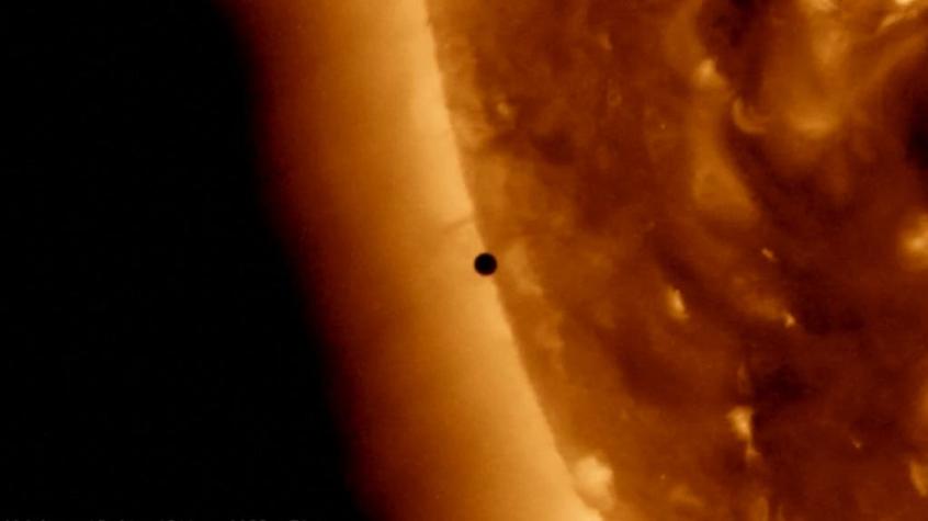 Mercurio se vio como un pequeño punto frente al Sol