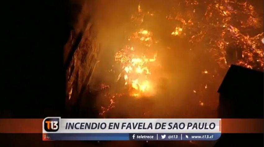 [VIDEO] Incendio en favela de Sao Paulo destruyó por completo 120 viviendas