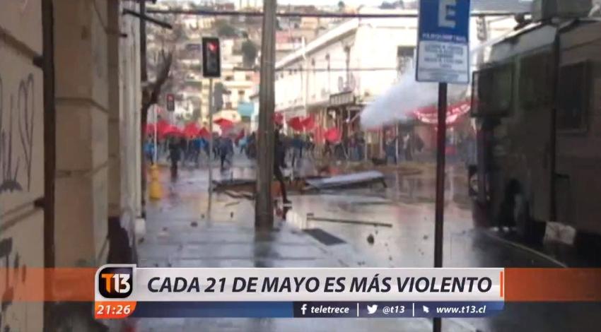 [VIDEO] Valparaíso: Cada 21 de mayo es más violento por encapuchados