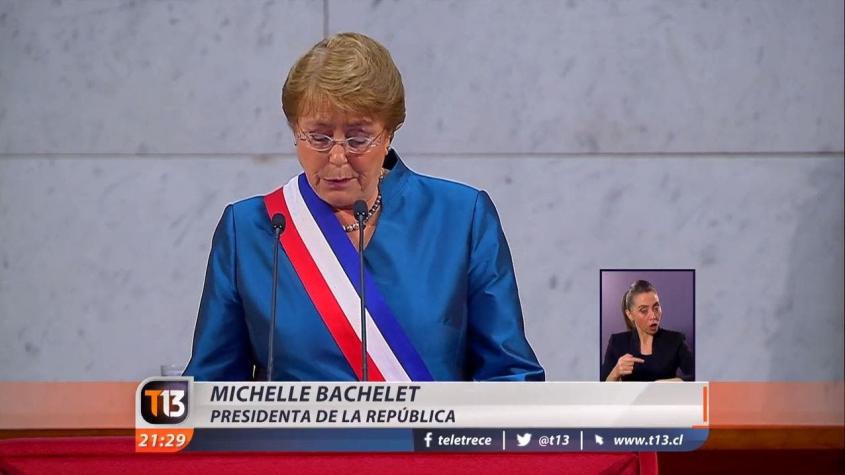 [VIDEO] La presidenta Michelle Bachelet defendió sus reformas en la cuenta pública