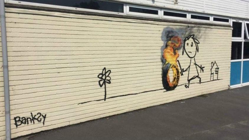 El artista callejero Banksy sorprende a alumnos de Bristol con una de sus creaciones