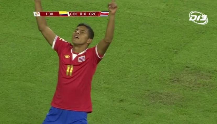 [VIDEO] Costa Rica abre la cuenta con un verdadero golazo ante Colombia