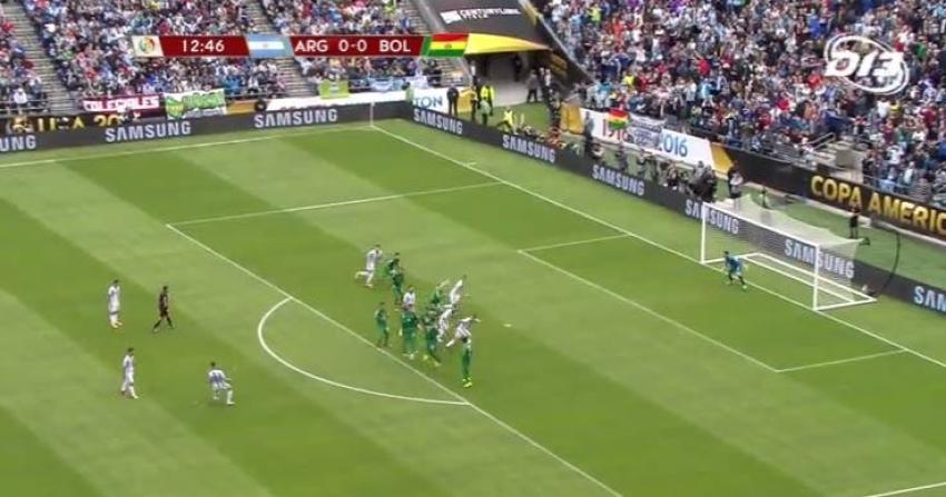 [VIDEO] Argentina con gol de tiro libre está venciendo a Bolivia en Copa Centenario