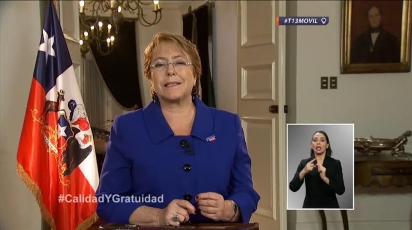 Presidenta Bachelet por Proyecto de Ley: "Se consagra el carácter mixto de la Educación Superior"