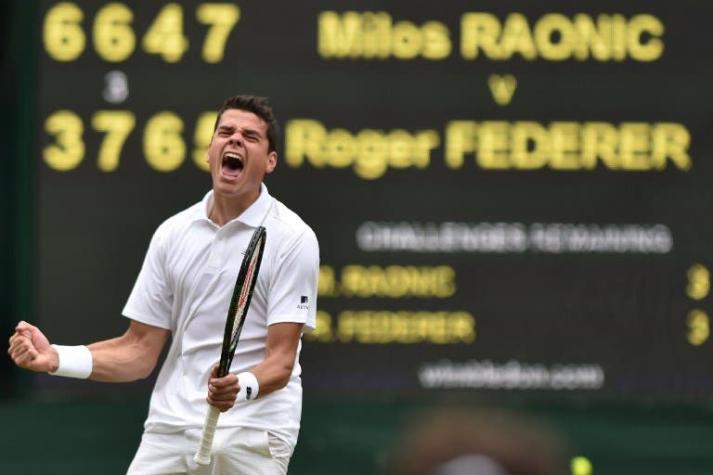 Raonic gana duelo maratónico a Federer y jugará la final de Wimbledon