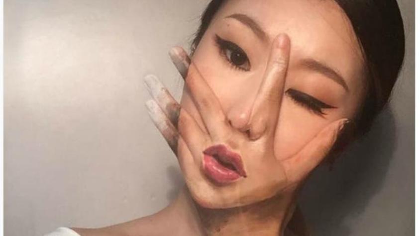 Artista coreana es furor en Instagram creando increíbles ilusiones opticas con maquillaje