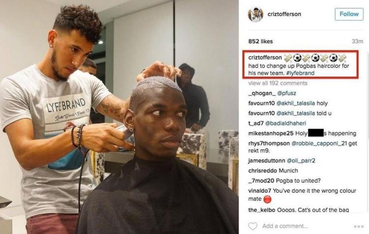 Peluquero de Paul Pogba comete error de su vida en Instagram y revela futuro club del jugador
