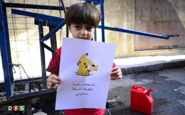 Niños sirios utilizan imágenes de Pokémon Go para llamar la atención