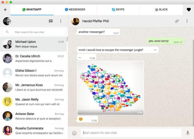La útil aplicación que une Messenger, WhatsApp y Hangouts en un solo lugar