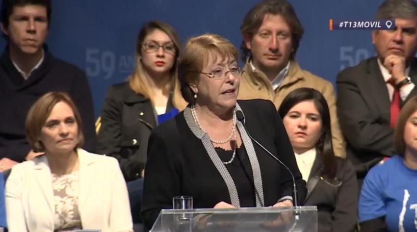 [VIDEO] Presidenta Michelle Bachelet pide evitar "fuego amigo"