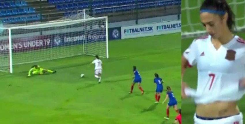 [VIDEO] Jugadora española se pierde el gol más increíble del año y es blanco en las redes sociales