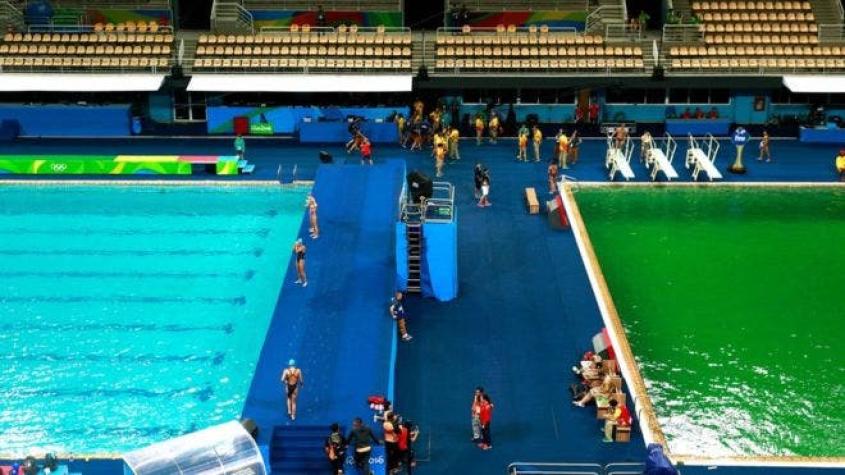 Río 2016: el agua en la fosa de clavados se tiñó de verde y los organizadores no saben por qué